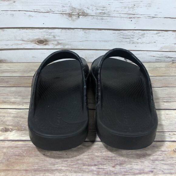 Oofos Ooahh Slip On Sandals Mens Size 9 Recovery Casual Comfort Black Rubber - Picture 6 of 12